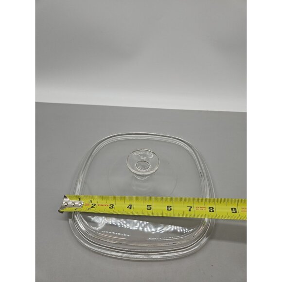 Pyrex Replacement Lid Only Square Clear A-9-C 8.5" W/ Round Knob Corningware - Picture 3 of 8